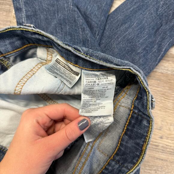 Levis 514 Red Tab Faded Mid Wash Blue Mens 33x30 Straight Leg Denim Jeans Casual - Picture 4 of 11